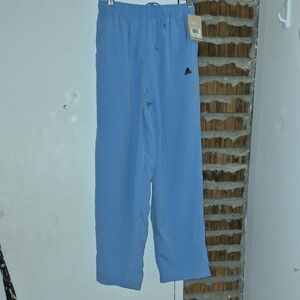 adidas Light Sky Blue Athletic Pants with Drawstring Waist Size L Large